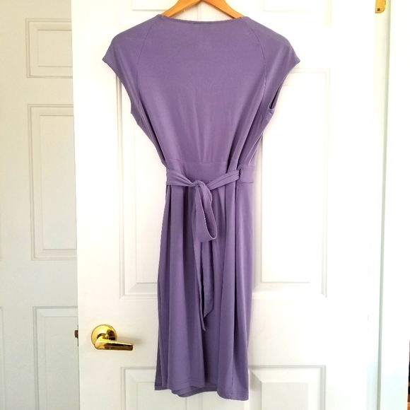 ESPRIT Lilac Sleeveless V-Neck Stretchy Wrap Dress Size M - Picture 3 of 11